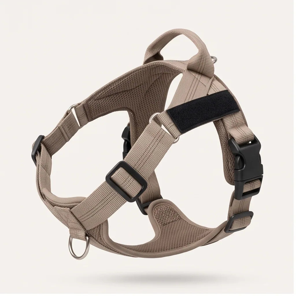 Harnais MyDogGrip taupe, vue produit