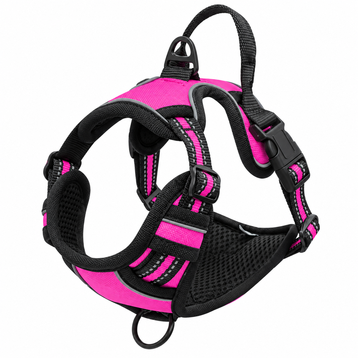 Harnais réfléchissant MyDogGrip fuchsia