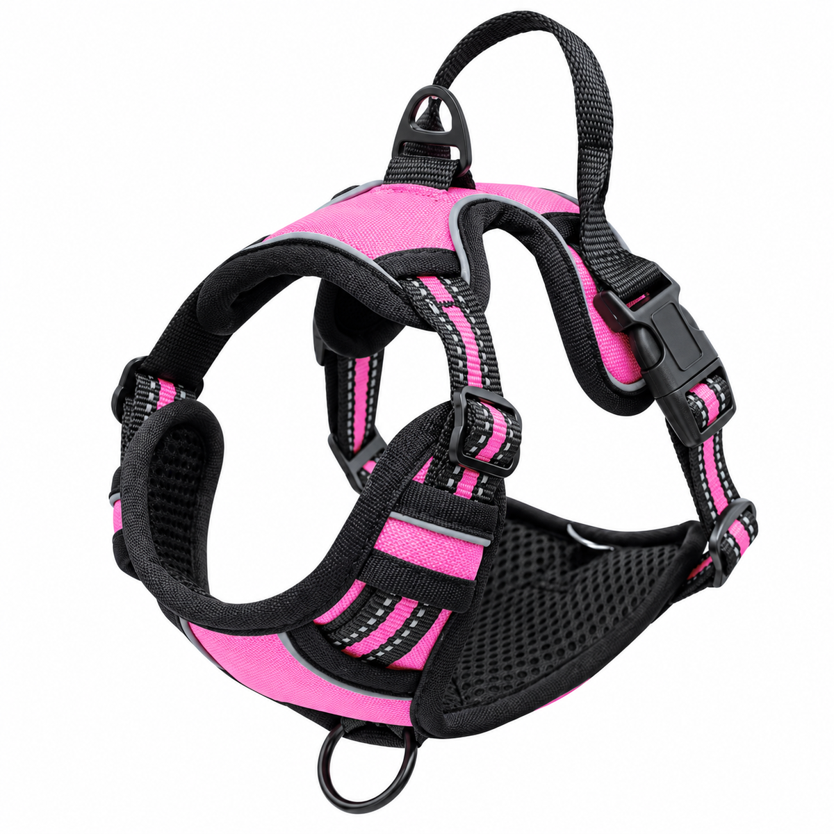 Harnais réfléchissant MyDogGrip rose