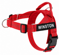 Harnais MyDogGrip anti-traction rouge avec écusson personnalisé
